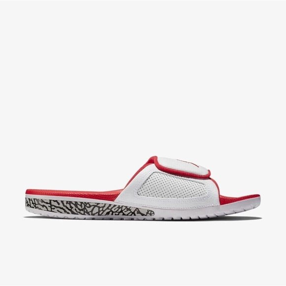 Nike Jordan Hydro III Retro Slides Sandals 854556-116 White / Red / Grey main image 5